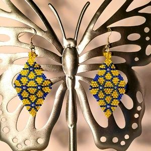 Handwoven Earrings | Beaded Jewelry | Team Spirit